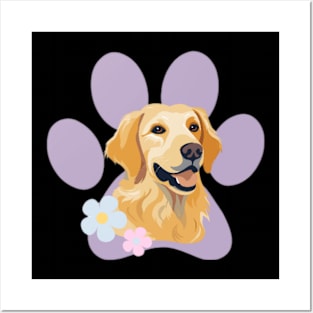 Pastel Golden Retriever Posters and Art
